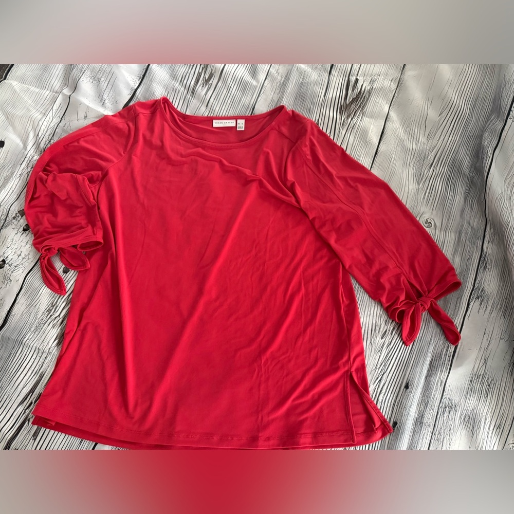 Susan Graver Vibrant Pinkish/Red Top ~stretch material